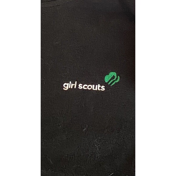 Women’ s Black Fleece Jacket Green Girl Scouts Emblem SZ 2X - Picture 3 of 15
